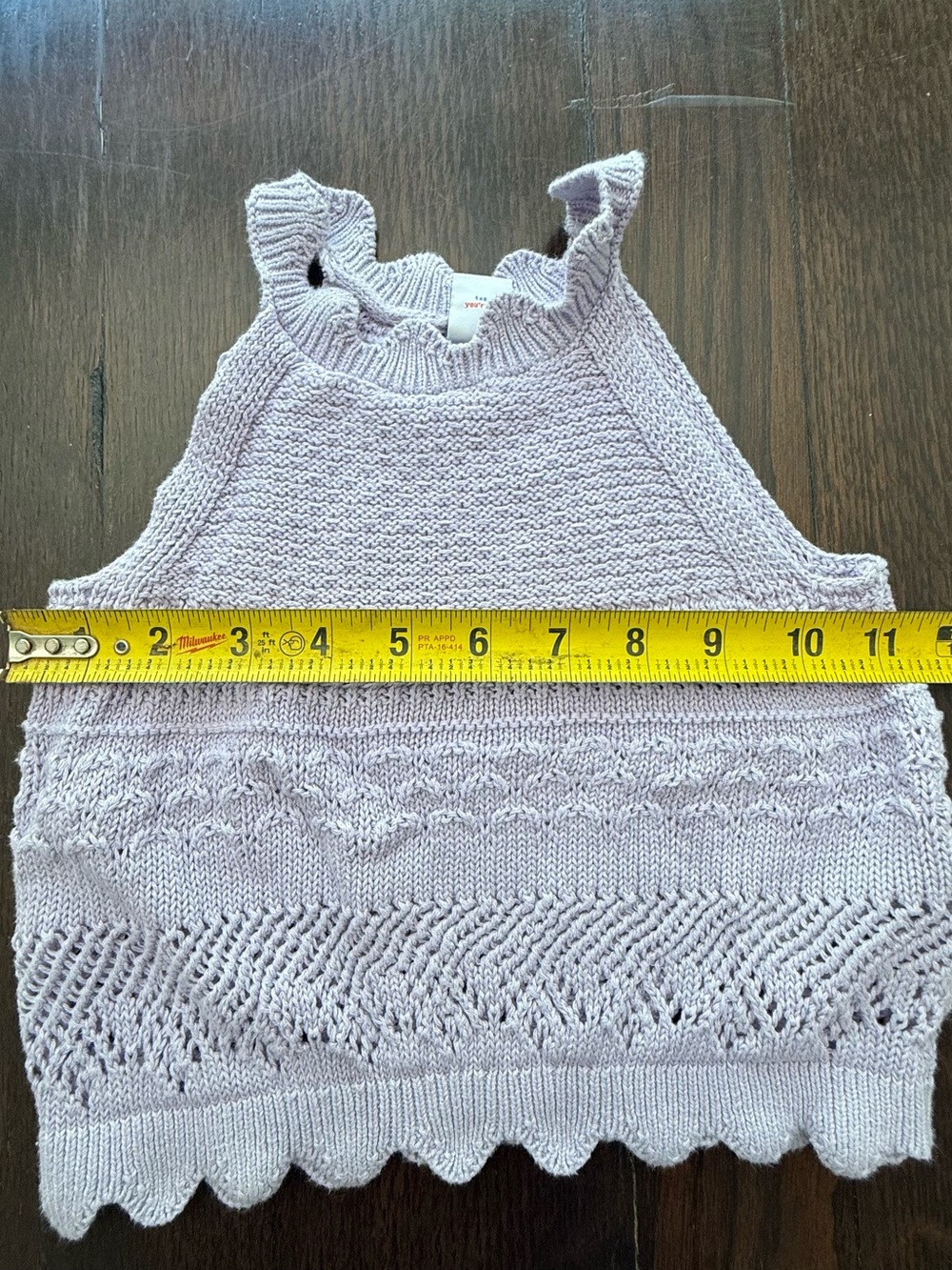 Old Navy Light Lavender Crochet Knit Halter Top girls size small (6) - Picture 5 of 6